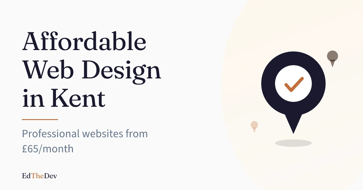 Affordable web design Kent - professional website displayed on laptop with Kent countryside