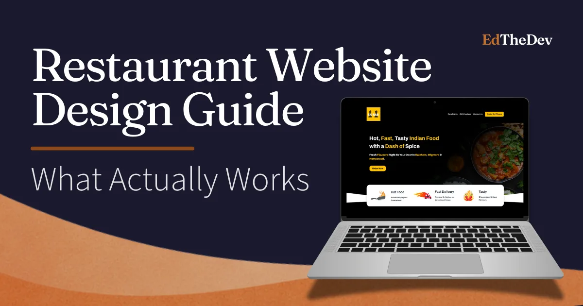 What should a restaurant website include - 7 essentials shown on laptop and mobile