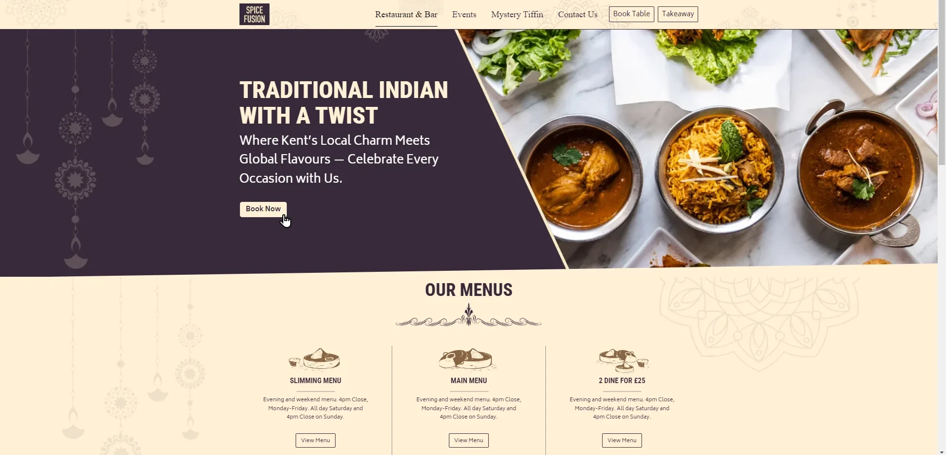 Spice Fusion website after redesign - professional, conversion-focused