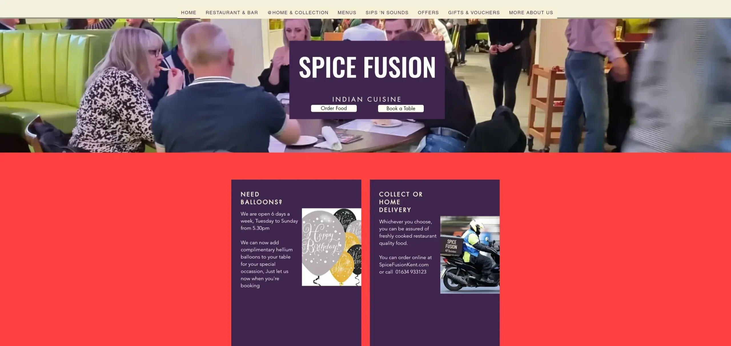 Spice Fusion website before redesign